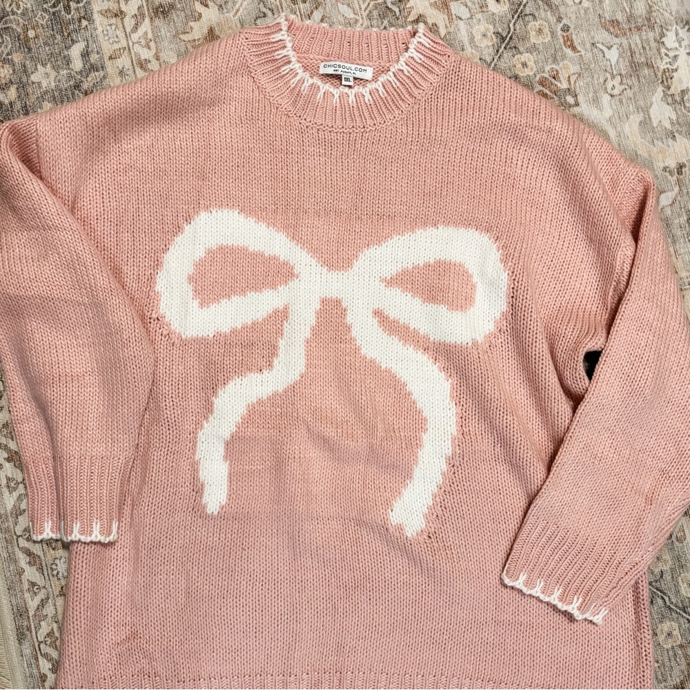 Plus Pink Bow Sweater